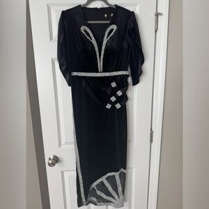 Elegant Black and Silver Women's Dress